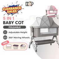 [Clearance] [UPGRADED] 5 in 1 Portable Baby Cot Bed Tilam Katil Baby Cot Baby Crib Mattress Baby Cot