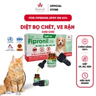 Five-Fipronil Spot On 10% Cleans Fleas, Ticks, Lice On Dogs and Cats, Fast Effective and Safe (1 Bot