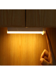 3.93英寸-19.7英寸櫥櫃燈-無線感應led燈條,無線usb充電,適用於餐具室,廚房,臥室,衣櫃,走廊,具有自動關閉功能的電池磁性櫥櫃照明,提供溫暖的白光和白光