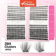 Lash Book DIY Volume Clusters Kit, Thick Individual Thin Band Lashes, Home Extension Set Eyelash Ext