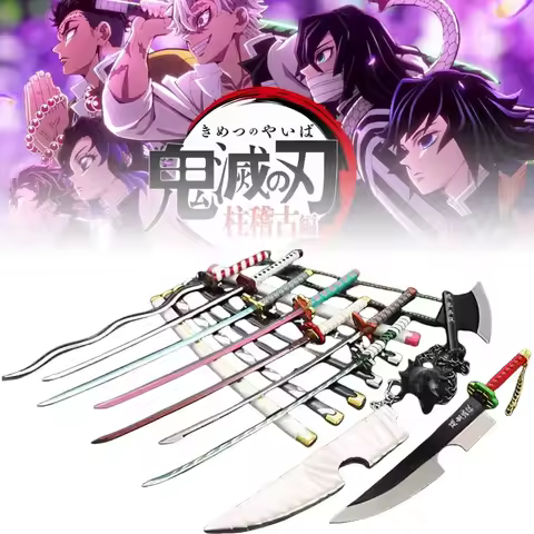 25cm Demon Slayer Katana Sword Katana Tanjirou Japanese Sabres Metal Ghost Killing Blade Katana Samu
