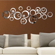 Circles Mirror Style Removable Vinyl Art Mirror Wall Sticker Home