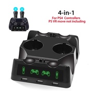 [Enjoy the small store] ที่ชาร์จแบบตั้งโต๊ะ4 In 1สำหรับ PS4 Controller แท่นชาร์จสำหรับ PS Move Motion สำหรับ PS4 Controller Playstation 4 PS4 Slim PS4 Pro