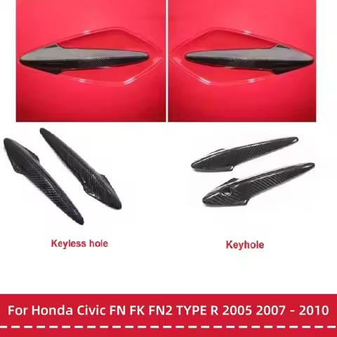 For Honda Civic FN FK FN2 TYPE R 2005 2007 - 2010 Real Carbon Fiber Outer door handle covers shell E
