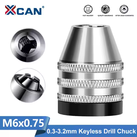 XCAN Mini Keyless Drill Chuck M6x0.75 0.3-3.2mm Self-Tighten Electric Drill Bits Collet Fixture Tool