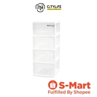 Citylife 40L 4 Tier Compact Cabinet - Clear - G5093 - Citylong