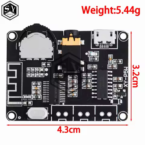 5W+5W PAM8406 Bluetooth 5.0 DC3.7-5V stereo audio power amplifier module XY-P5W for Arduino diy kit