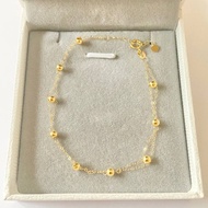 Pawnable 18K Saudi Gold Thin Double Layer Ball Bracelet 18K Gold Bracelet