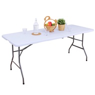 [特價]【頂堅】寬180公分(厚3.5公分)對摺折疊會議桌/露營野餐桌/拜拜桌象牙白色