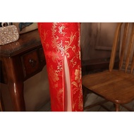 ✜Shanghai Story Chinese Button Red Cheongsam Long Qipao Wedding Dress