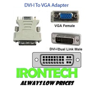DVI 24+5 DVI-I Dual Link Male to VGA DB15 Female Converter Adapter