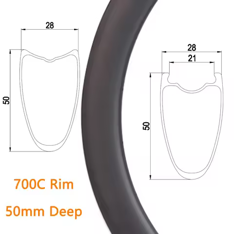 700C Road Bike Rims Full Carbon 50*28mm Tubeless Tubular Clincher Bicycle Rim