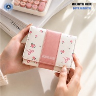 Wallet AKSATA LUXE Floral & Ribbon MotifWanita | 7-Slot Card Folding Wallet