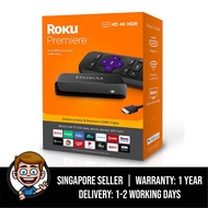 Roku Streaming Media Player Simple Remote and Premium HDMI Cable, Black (Roku Premiere)