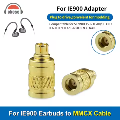 OKCSC Earphone Connecter for IE900 Male to MMCX Female Adapter for SENNHEISER IE200/IE300/IE600/IE90
