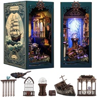 Book Nook, DIY Book Nook Kits for Adults, Ocean Adventure 3D Wooden Puzzle Bookend Bookshelf Insert 