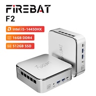 FIREBAT Mini PC F2 (Intel i5-14450HX, 16GB RAM, 512GB SSD, Windows 11) Silver
