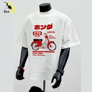 [Nice product] BEEBEE01 Honda C70 art design round neck 100% cotton Oversized Form, many COLORS for 