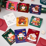 3D Christmas greeting card Cute folding cartoon holiday gift handwritten blessing message blank card