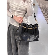 Evelyn Black Quilted Diamond Garbage Bag Shoulder Bag Female Bag