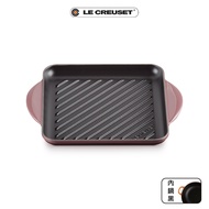 LE CREUSET琺瑯鑄鐵雙耳正方鐵烤盤/ 24cm/ 無花果