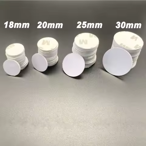 50pcs 125Khz RFID ID Sticker Coin Cards TK4100 Chip or T5577 Rewritable Or UID Changeable Round Copy