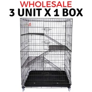 *WHOLESALES* BIG PLATFORM Sangkar kucing 3 Level Cat Cage (Large) Wrought Iron 36"L x 24"W x 50"H (F