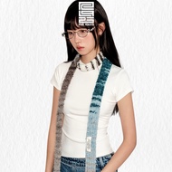 Scarf - Y2K Harajuku Punk Re1925 Studio KY05 style non-ruffled knitted mixed color wool scarf