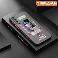 YIWESAN สำหรับ VIVO Y20 Y20i Y20s Y12s Y12A Y20T Y20S M Y20S D กรณีแฟชั่น Cool Men Boy รูปแบบบาง Frosted Hard ด้านข้างขอบสแควร์ออกแบบใหม่กันกระแทกโทรศัพท์กรณีซิลิโคน Full กล้องป้องกัน Softcase