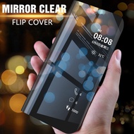 Mirror Flip Case For OPPO Reno 5 Reno 5 Pro Reno 2Z Reno 2F Reno 2 Reno 3 Reno 4 Pro Reno ACE Reno 10X , Mirror Surface Case Clear View Mirror Flip Leather Stand Phone Case Cover