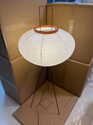 Japanese Noguchi Akari Rice Paper Floor Lamp Wabi Sabi Vintage Standing Light for Bedroom Living Roo
