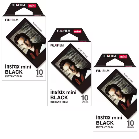 Fujifilm Instax Mini Black Film 10/20/30 Sheets Black Frame Instant Photo Film for Instax Mini 11 12