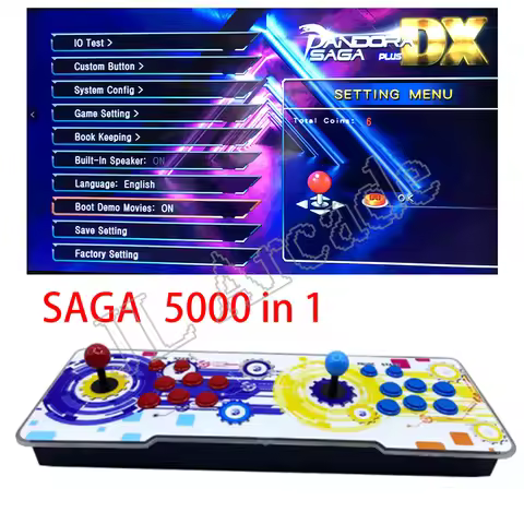 Arcade Pandora sag DX 5000 in 1 Multiplayer Joysticks, Retro 3D Game Console, Cabinet Gamepad, Save 
