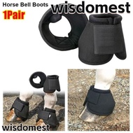 WISDOMEST 1Pair Horse Bell Boot,  Cloth Heavy Duty Protection Equine Hoof Boot,  Quick Drying Comfor