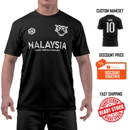 [READY STOCK] Malaysia ''Harimau Malaya" Jersey Black/White - Jersi Roundneck