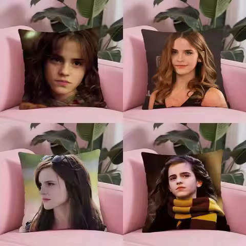 Hot Actor E-Emma Watson Pillow Case Anti-dustmite Pillowcase Invisible zipper silky short plush Sofa