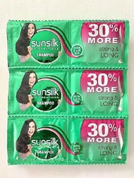 SUNSILK SHAMPOO STRONG & LONG GREEN sold per half dozen  (6 sachet only)