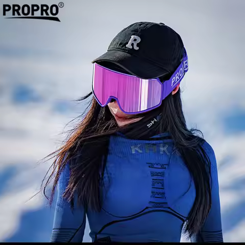 PROPRO Professional Men Women Ski Goggles Double-layer Anti Fog Breathable High-Definition Flip Magn