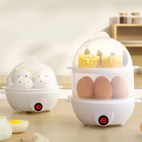Multifunctional Egg Boiler Electric Egg Steamer Cooking Breakfast Machine Double Layers Egg Cooker M