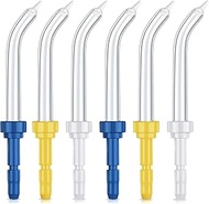 6 Pieces Showerfloss Replacement Tips Compatible with Waterpik and Other Oral Irrigators 3 Colors Water Tips Dental Periodontal Tip Water Flosser Replacement Tips Flossing Tips, Yellow Blue White