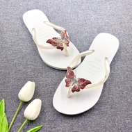 Slim Women's Slippers with Charm B 2 Layers Pink - From Brazil - Natural rubber, anti-slip - Thu Huo