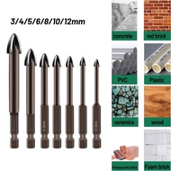 ⭐HD-56⭐ 1pc Cross Hex Tile Bits Glass Ceramic Concrete Hole Opener Alloy Triangle Drill