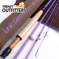 Fiberglass fly rod Unic glass Fast Action Carbon Glass Blank Fly Rod 4pcs
