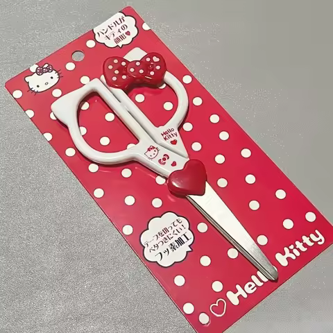 Hello Kitty Scissors Anime Peripheral DIY Hand Account Cut Paper Unboxing Round Head Scissors Cute C