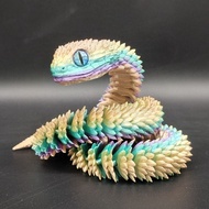 3D Printed Toy Snake Multi-Joint Movable Viper Animal Figurine Glow-in-the-Dark Snake3d Printing Sna