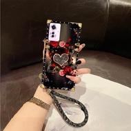 casing Fro Oppo Reno 11 Pro 11F reno11pro reno11f 5G phone case Love pattern printing With hand rope