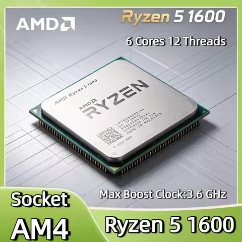AMD Ryzen 5 1600 Desktop Processor 6C 12T 3.2 3.6GHz 14nm Zen AM4 Socket 3MB L2 16MB L3 65W PCIe 3.0