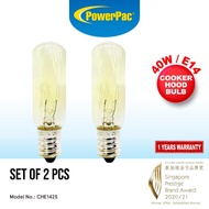 PowerPac 2X Cooker hood bulb. Pygmy Bulb E14 40Watts warm white (CHE1425/PP6226/PP6226WW)