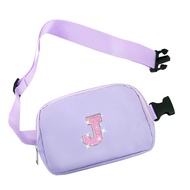 Letter Belt Bag Crossbody Initial Glitter Fanny Waist Pack Small Cross Body Hip Bum Purse for Teen G