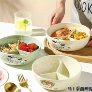 211 Fat-Reducing Dinner Plate Compartment Weight-Reducing Dedicated Ceramic Compartment Deep Bowl wi